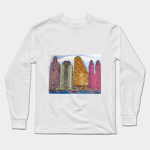 CesarVille Condos at the Marina Long Sleeve T-Shirt by Mark's Garden Cards